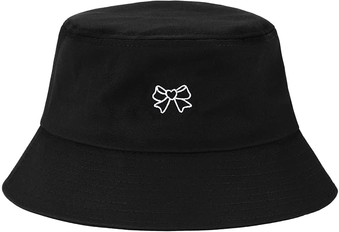 Fashion Embroidered Bucket Hat Cotton Summer Beach Sun Hat for Women Men Teen