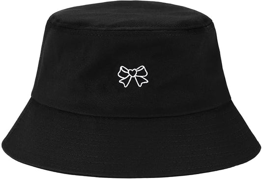 Fashion Embroidered Bucket Hat Cotton Summer Beach Sun Hat for Women Men Teen