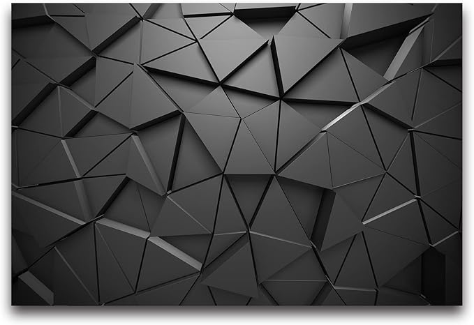 Cliouar-Black Geometric Figures 3D Wallpaper Mural 103" x 69"(Not Self-Adhesive)