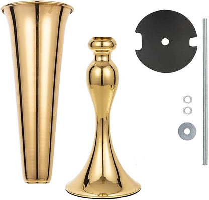 LoveCat 10pcs of Versatile Metal Tabletop Flower Stands, Gold Wedding Table Centerpiece Stands, 21.9" Tall Trumpet Vases for Wedding Birthday Holiday Party Important Event Home Décor