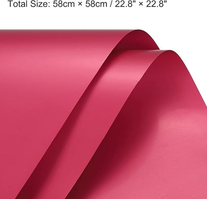 MECCANIXITY 10 Pcs Flower Wrapping Paper 22.8x22.8 Inch Waterproof Florists Wrapping Paper for Florist Bouquet Supplies, DIY Crafts, Gift/Gift Box Packaging Red