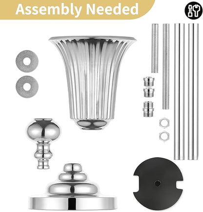 NUPTIO Centerpiece Vase Tall Wedding: 2 Pcs 30.5" Silver Flower Stand for Table Metal Trumpet Vase for Party Decorations