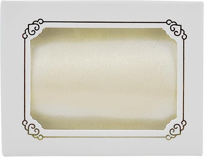 MEEDEE Ivory Satin 3 Inch Ribbon Lux Double Faced Satin Ribbon Wide by 10 Yards Cream Ribbons Ivory Ribbons for Christmas Tree Decoration, Weddings, Flower Bouquet, Bow Making