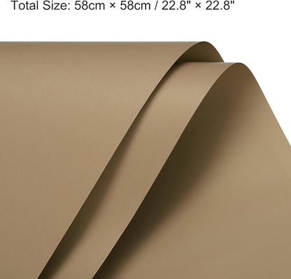 MECCANIXITY 10 Pcs Flower Wrapping Paper 22.8x22.8 Inch Waterproof Florists Wrapping Paper for Florist Bouquet Supplies, DIY Crafts, Gift/Gift Box Packaging Brown