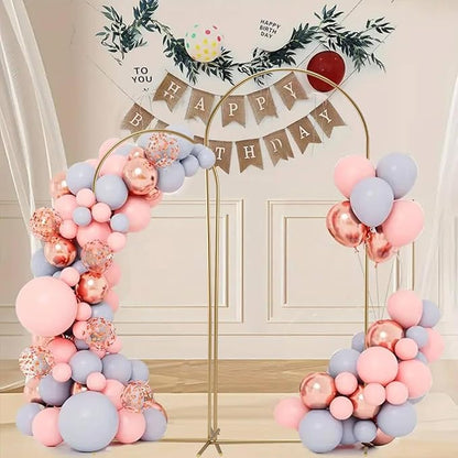 Arch Backdrop Stand for Party,5 FT,6 FT Metal Balloon Arch Stand,Gold Wedding Arch Stand for Birthday Ceremony,Baby Shower,Graduation Decoration