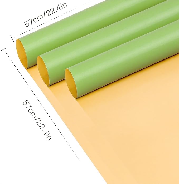 WRAPAHOLIC 20 Sheets Flower Wrapping Paper - 22.4 x 22.4 inch Matcha Green Color Water-Resistant Floral Bouquet Wrapping Paper, Florist Supplies Packaging for Christmas Birthday Gift DIY