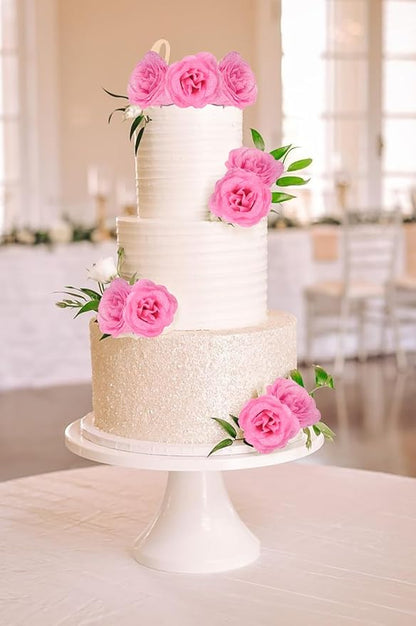 Artificial Roses,30PCS Pink Roses Glitter Roses Bouquet Fake Roses Artificial Flowers for Wedding Bouquet Party Christmas Home Decor(Pink)