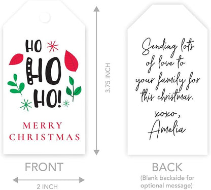 Andaz Press Christmas Holiday Season Classic Gift Tags, Ho Ho Ho! Merry Christmas to from Classic Favor Tags, for Holiday Events, Parties, and Favors, 60-Pack