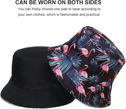 Malaxlx Unisex Bucket Hat Beach Sun Hat Aesthetic Fishing Hat for Men Women Teens, Reversible Double-Side-Wear