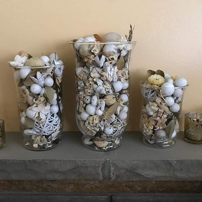 WGV Unique Bouquet Vase, 5.5" W, 8" H, Clear Short Hurricane Glass Candle Holder, Floral Planter Terrarium, Home Wedding Event Decor, 1 Piece (VHV0808)