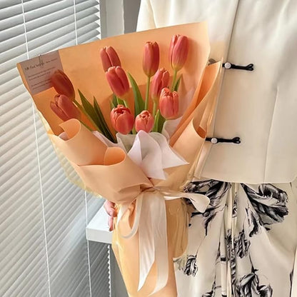 FWSA WRAPS Korean Style Flower Wrapping Paper 105g Thick Matt Art Craft Floral Paper Bouquet Gift Packaging Supplies Multi Colors 23.23 x 288 inches (Color 23)