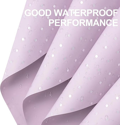 WRAPAHOLIC 20 Sheets Flower Wrapping Paper - 22.4 x 22.4 inch Purple and White Polka Dots Water-Resistant Floral Bouquet Wrapping Paper, Florist Supplies Packaging for Wedding Birthday Gift DIY