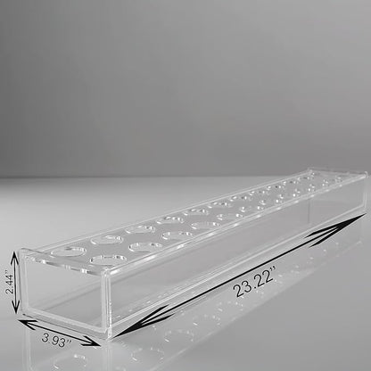 E&F Modern Designs Rectangular Floral Centerpiece for Dining Table - 24 Inches Long Rectangle Vase - Acrylic Clear Vase - Low Laying Unique Flower Vases for Weddings