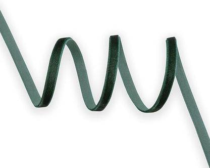 Dk Green Velvet Ribbon Single Sided,1/4 Inch X 50Yards Spool