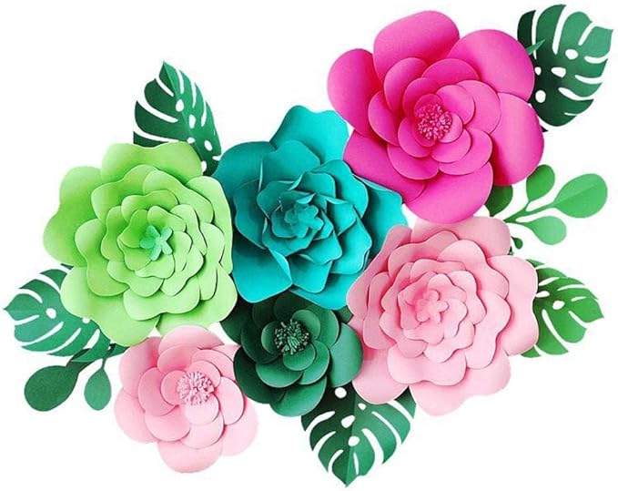 12pcs Paper Leaves Paper Flower Decorations Wall Decoration Paper Leaves Backdrop Decoration for Nursery Birthday Party Wedding