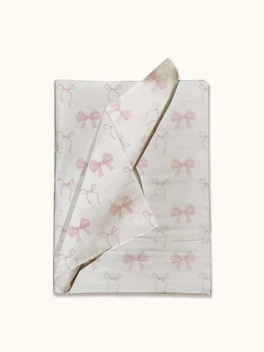 Pro Supply Global Pink Bows Printed Tissue Paper for Valentine's Day Gift Bags or Boxes and Wrapping - Bulk Decorative Art Tissue Paper for Packaging and Gifting | 24 Sheets 20" x 30"