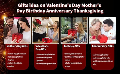 Preserved Handmade Red Rose With Hollow Clavicle Necklace,Jewelry Boxes With Necklace For Girlfriend,Wife,Mom With ''To My Love'' Card