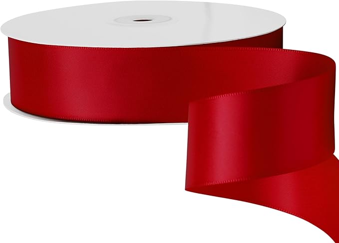 LIUYAXI Red Double Faced Satin Ribbon, 1-1/2" X Continuous 50 Yards, Ribbons Perfect for Gift Wrapping Wedding DIY Craft Bow Making & Other Projects