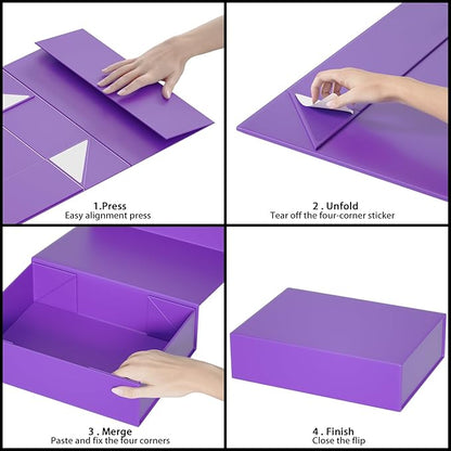 Purple Gift Boxes 11.9" x 8.5" x 3.3" with Magnetic Closure Lid Gift Box for Presents,Bridesmaid Gifts Boxe,Cute Boxes,Birthday Gift Box,Luxury for Gift Packaging, Magnetic Gift Boxe for Wrapping Gifts
