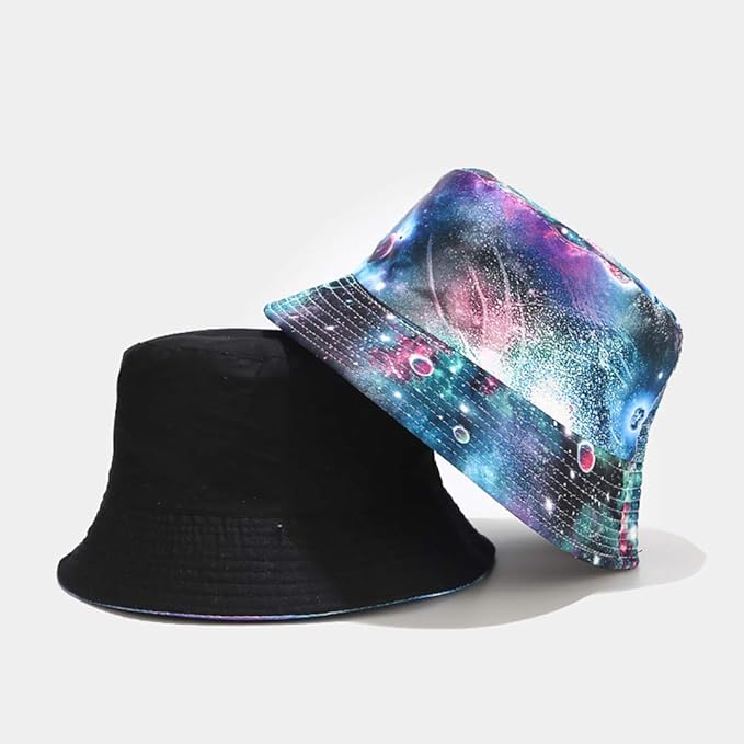 Malaxlx Unisex Bucket Hat Beach Sun Hat Aesthetic Fishing Hat for Men Women Teens, Reversible Double-Side-Wear