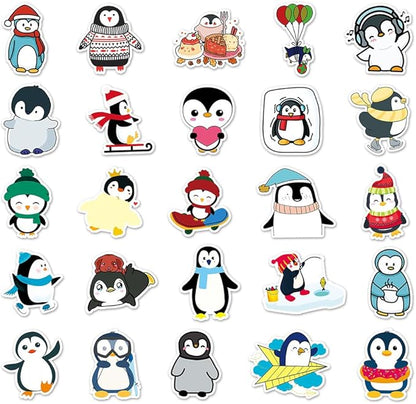 Penguin Stickers for Teens Boy Girls Kids|50 Pcs|Cute Cartoon Vinyl Waterproof Stickers for Laptop Computer Phone Tablet Luggage Flasks Water Bottle Bike Car Notebook,Lovely Decals Pack(Penguin)