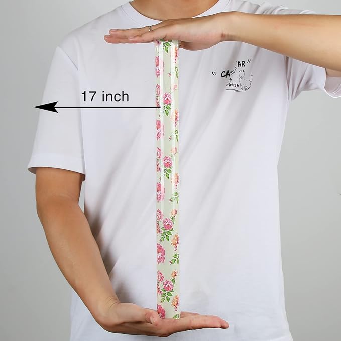 Aimyoo Ivory Floral Wrapping Paper Roll 17 in x 10 ft, Vintage Rose Flower Gift Wrap for Wedding Bridal Shower Women Birthday