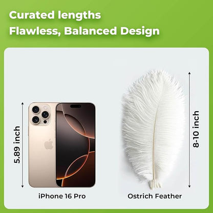 Piokio 20 pcs Natural White Natural Ostrich Feathers Plumes 8-10 inch(20-25 cm) Bulk for DIY Clothes, Feather Pens, Dream Catcher, Gatsby Decorations