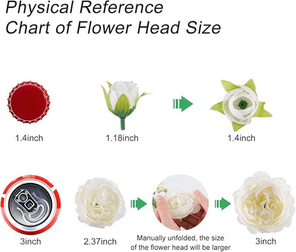 Artificial Peonies Silk Flowers, White Faux Peony Bouquet 2 Bundles Florals Arrangements Decor for Farmhouse Home Boho Wedding Table Centerpiece, Fake Plastic Flowers Bulk for Vase Decoration (White)
