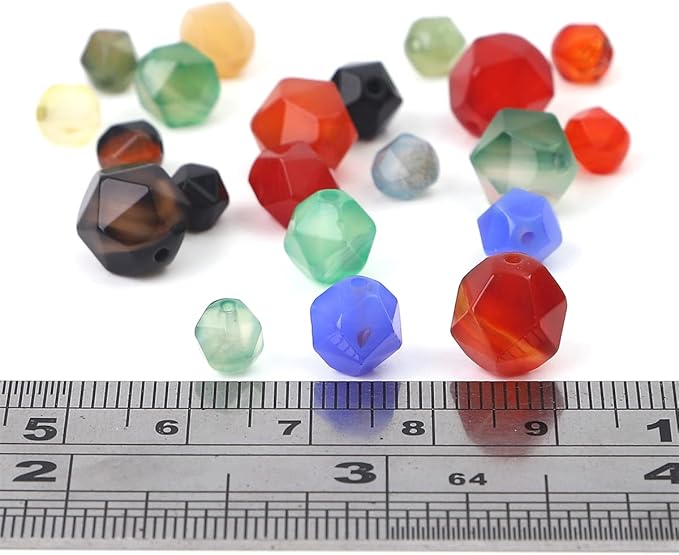 Faceted Natural Colorful Agate Stone Round Beads 6mm 36cm/Strand for Jewelry Making