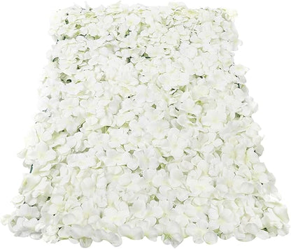 10Pcs Artificial Flower Wall Panel, 15.7" x 23.6" Decorative Hydrangea Flower Panels Wall for Home Party Wedding Christmas Festival Photo Backgdrop Decor
