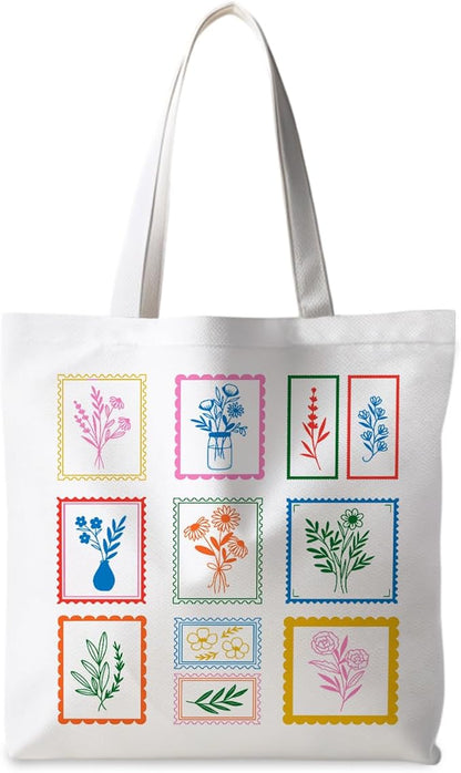 Floral Tote Bag, Floral Bag for Women, Reusable Grocery Bags Shopping Bags