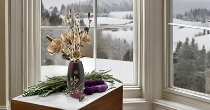 AeraVida Bold and Vibrant Flower Garden Red Mango Tree Wood Flower Vase | Hand-Carved Decorative Wooden Vase for Home or Office | Rustic Nature-Inspired