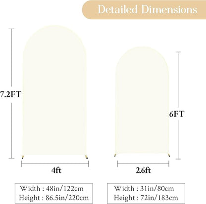 Ivory Arch Backdrop Cover Set of 2 Arch Cover 7.2 and 6ft Wedding Arch Cover Stretchy Backdrop Bridal Baby Shower Birthday Party Ivory Arch Covers Spandex