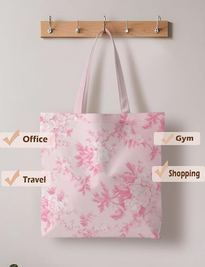 Floral Tote Bag, Floral Bag for Women, Reusable Grocery Bags Shopping Bags
