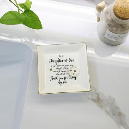 HOME SMILE Ceramic Ring Dish Jewelry Tray for Mom Sister Friends