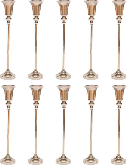 Trumpet Vase Floral Centerpiece Riser Stand, 10 Pcs Flower Trumpet Vases Table Decorative Versatile Metal Tabletop Flower Stands for Wedding Table Centerpieces Aisle Guides Party Decorations