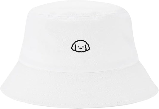 Fashion Embroidered Bucket Hat Cotton Summer Beach Sun Hat for Women Men Teen