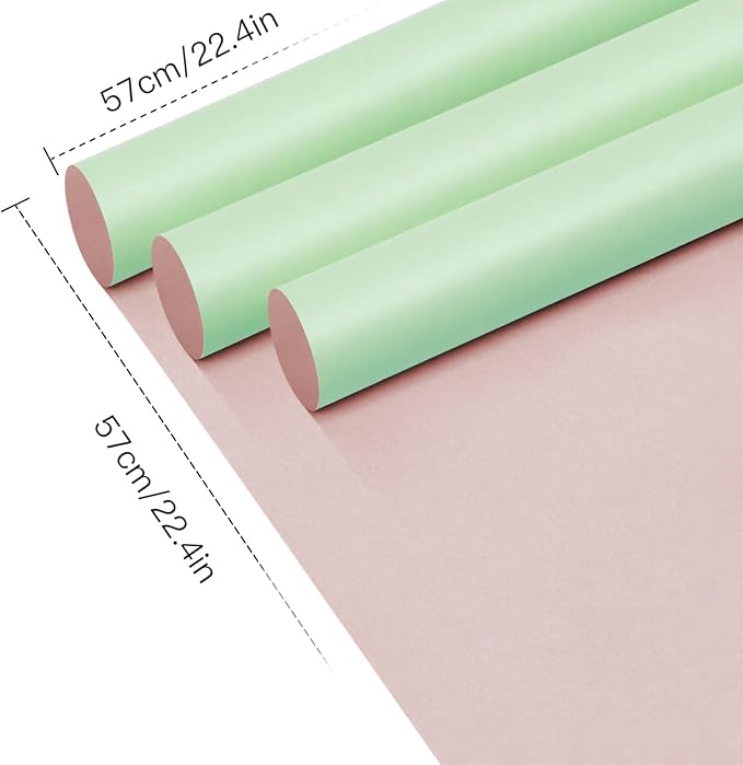 WRAPAHOLIC 20 Sheets Flower Wrapping Paper - 22.4 x 22.4 inch Mint Green Color Water-Resistant Floral Bouquet Wrapping Paper, Florist Supplies Packaging for Christmas Wedding Birthday Gift DIY