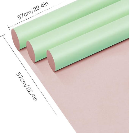 WRAPAHOLIC 20 Sheets Flower Wrapping Paper - 22.4 x 22.4 inch Mint Green Color Water-Resistant Floral Bouquet Wrapping Paper, Florist Supplies Packaging for Christmas Wedding Birthday Gift DIY