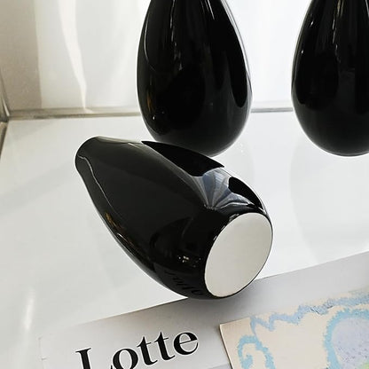 Modern Black Small Ceramic Vase Set of 8 for Living Room Bedroom 4.13'' Minimalist Fresh Flower Vases for Home Decor Office Fireplace Centerpieces Nordic Style Gift for Fake Plant 8 Pack