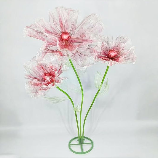 Giant Flower for Decoration, 70.87 inch Handmade Adjustable Artificial Organza Floral Decor for Wedding Birthday Baby Shower Christmas Party Backdrop Home Office Hotel Shop Window Display Props
