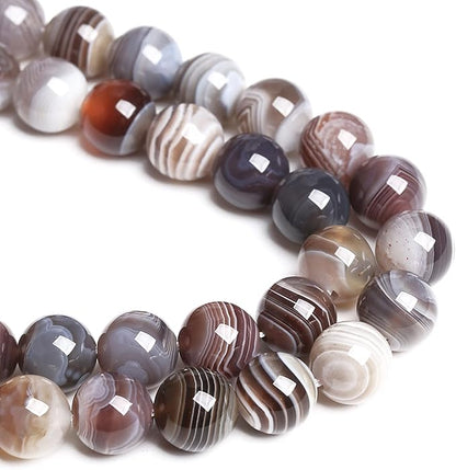 10MM 38PCS Natural Gemstone Stone Botswana Sardonyx Agate Beads for Jewelry Making DIY Bracelet