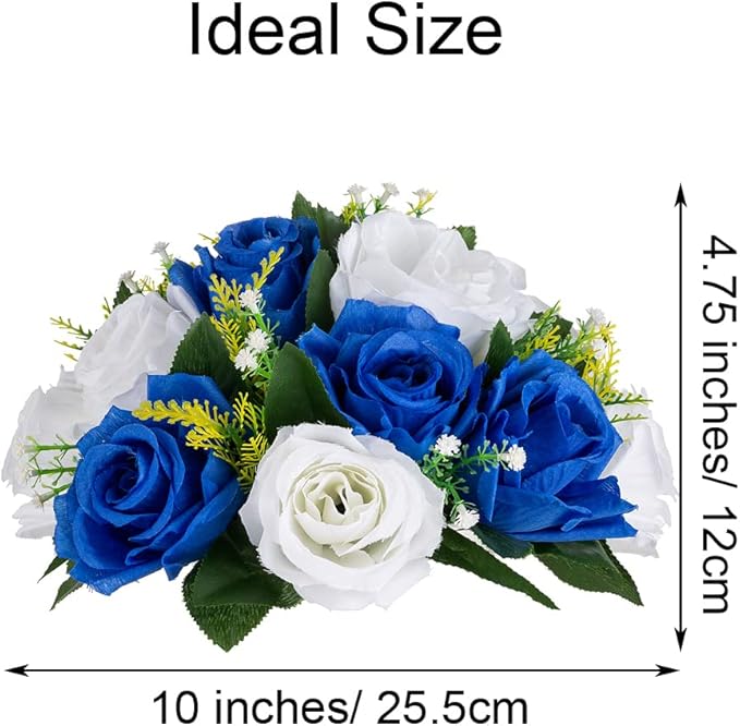 Flower Centerpieces for Wedding Tables: Wedding Table Decorations Royal Blue White Flower Balls Centerpieces for Engagement Cerebration Party Center Pieces 10 Packs