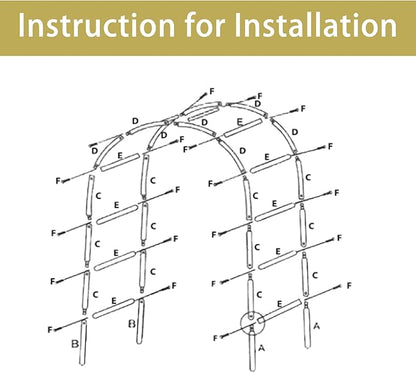 Adorox Metal Garden Arch Trellis for Climbing Plants 7.8ft Outdoor Arch Wedding Halloween Christmas Vine Trellis Pumpkin Archway Assemble Freely 2 Sizes White