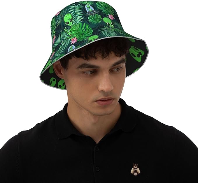Hat Reversible Fisherman Hats Double Sided Wearing for Women Men Boys Girls