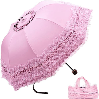 Vintage Lace Parasol Gothic Lolita Umbrella UV Sun Protection Witch Cosplay Photoshoot Props Party Decoration