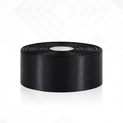 Black Satin Ribbon 1-1/2 Inch 30 Yards, Black Ribbon for Gift Wrapping, Flower Bouquet, Crafts, Halloween, Christmas, Wedding and Bow Making