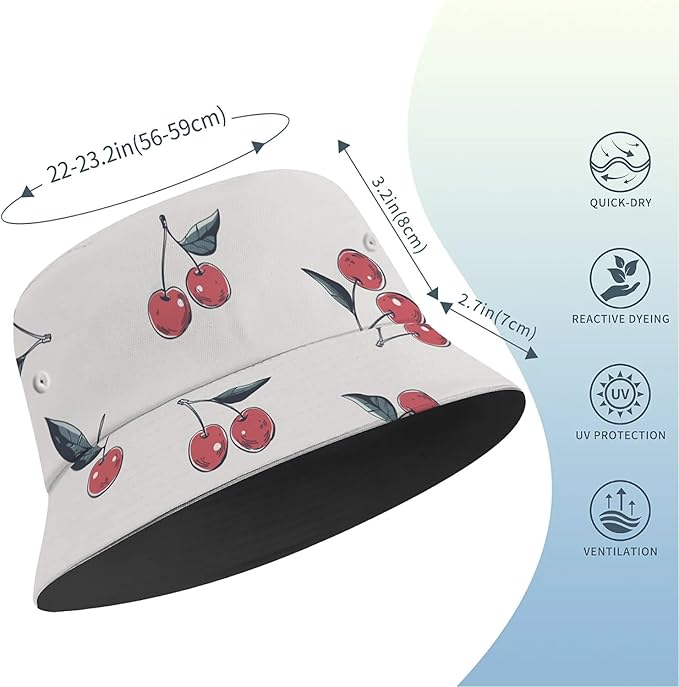 Bucket Hat for Women Men Unisex Sun Cap Packable Outdoor Fisherman Hat Headwear,Reversible Double-Side-Wear