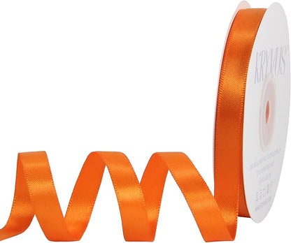 Premium Double Faced Satin Orange Ribbon, 3/8 Inch X 25 Yards, Perfect for Gift Wrapping, Crafts, Wedding Decor