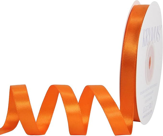 Premium Double Faced Satin Orange Ribbon, 3/8 Inch X 25 Yards, Perfect for Gift Wrapping, Crafts, Wedding Decor